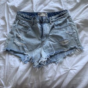 Light blue denim shorts